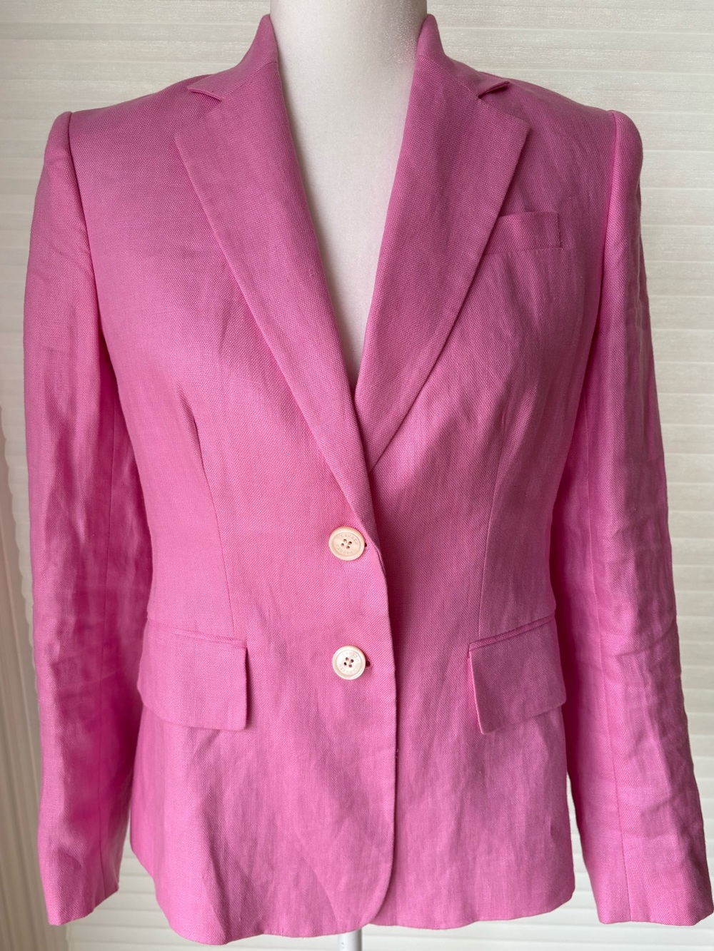 Ralph Lauren Bright Pink Tailored Linen Blazer